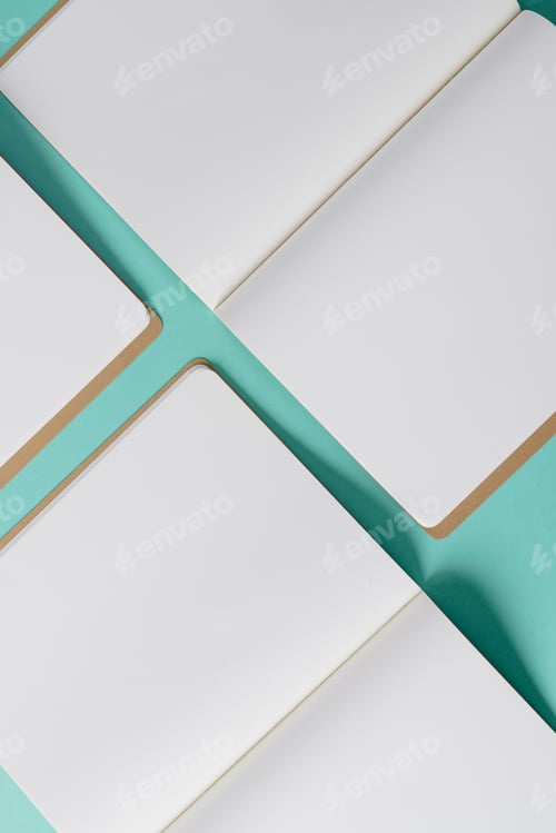 Preview: Close up of open books with copy space on green background