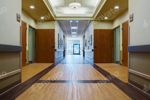 Preview: Empty hallway in assisted living facility