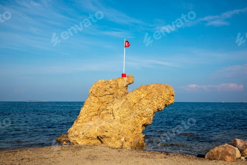 Preview: View on ''Bride Rock'' or ''Sail Rock''. Gelinkaya or Yelkenkaya, Cesmealti - Urla - Izmir - Turkey