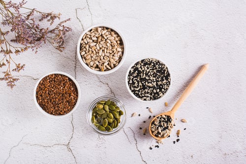 Preview: Balance female hormones with pumpkin, flax, sesame and sunflower seeds top view