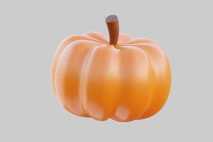 Preview: Orange pumpkin with stem.