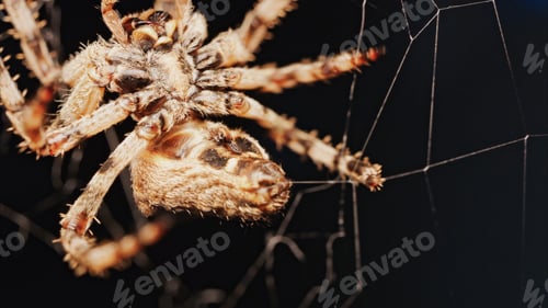 Preview: Macro close up spider on a web