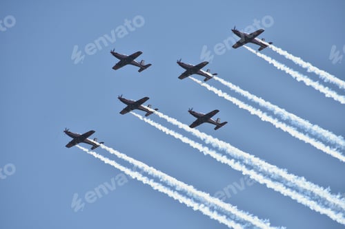 Preview: Royal Australian Air Force’s aerobatic display team flying in formation