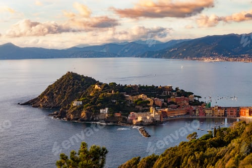 Preview: Aerial view of Sestri Levante, Liguria, Italy