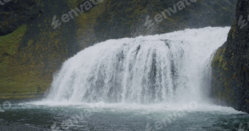 Preview: Iceland, close uo of beautiful waterfall Stjornarfoss near Kirkjubaejarklaustur