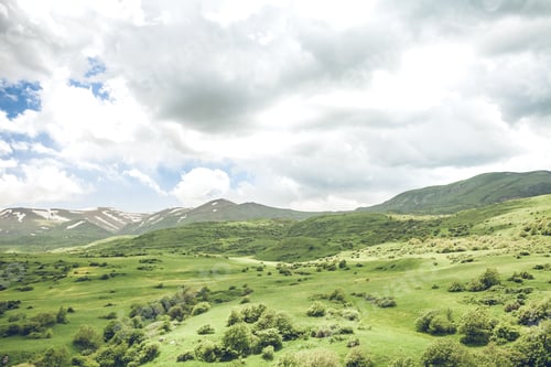 Preview: landscape with mountains and sky
