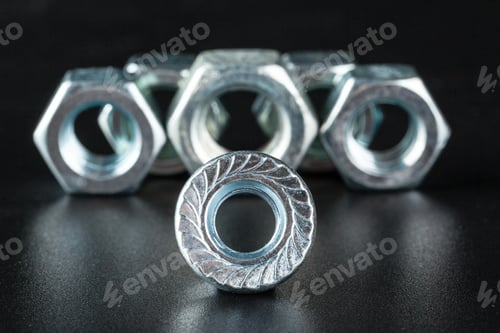 Preview: Bolts on black background