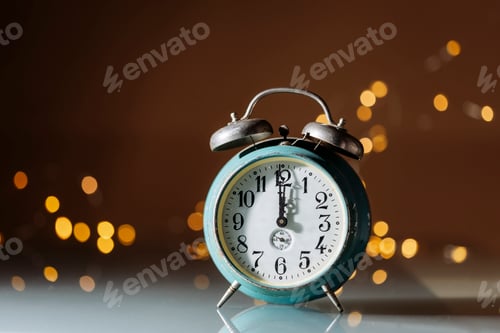 Preview: Happy New Year! Countdown clock on abstract glittering background