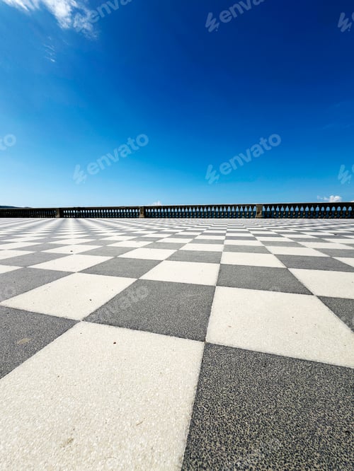 Preview: Details of the Mascagni Terrace, a checkerboard masterpiece that enchants the Livorno skyline