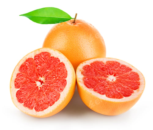 Preview: Ripe grapefruit isolated on a white background.