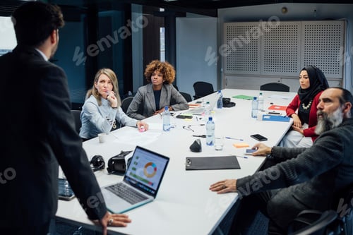 Preview: Business partners at brainstorming meeting in office