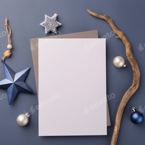 Preview: Christmas Greeting Card Mockup in minimalistic style