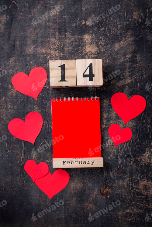 Preview: Valentines Day background with red hearts