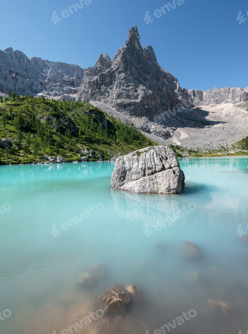Preview: Summer in the Dolomites mountains landscape on a sunny day