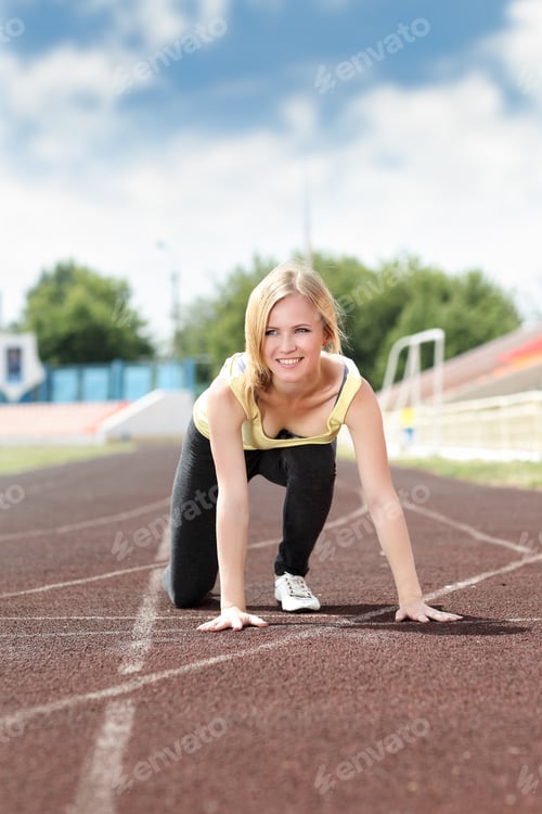 Preview: Runner In Starting Line Ready For Running And Sprint