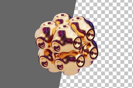Preview: Chromatic Abstract Clustered Spheres 3D Icon