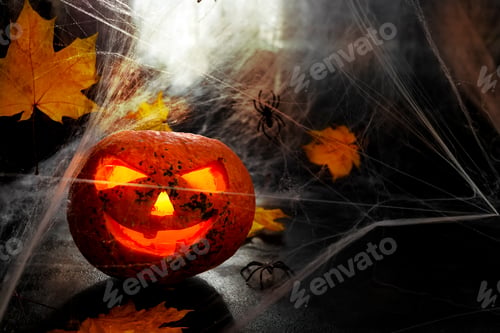 Cabeza de calabaza de Halloween.
S