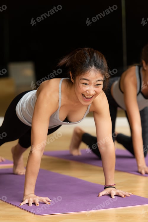 Preview: Yoga class of young people interested in yoga activities