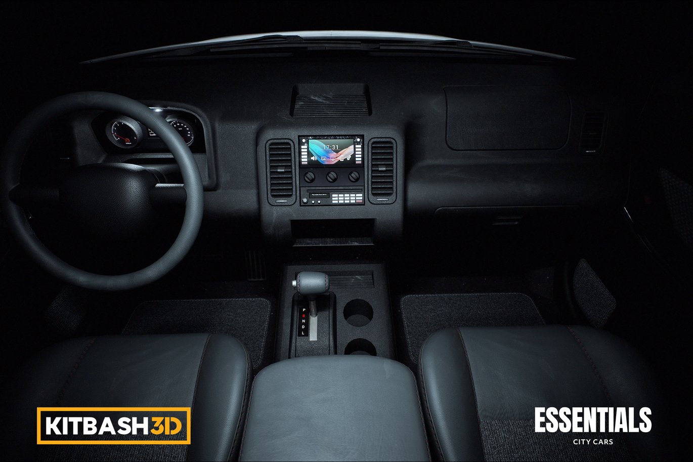 Kitbash: City Cars - Sedan 3D, Incl. black car & city - Envato