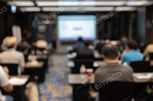 Preview: Abstract blur of conference hall or seminar room.