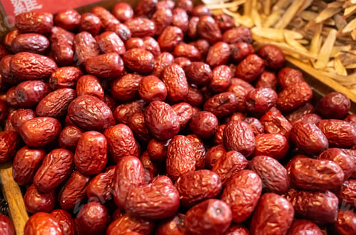 Preview: Group Stacks Of Traditional Chinese Medicine, Dried Red Dates