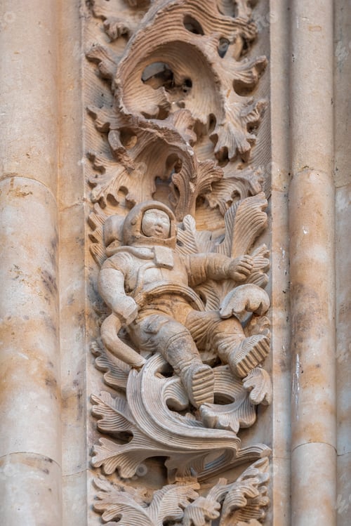 Preview: Astronaut Figure Carving at Salamanca Cathedral Facade - Salamanca, Spain