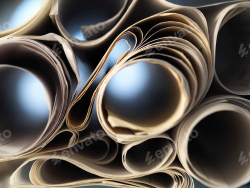 Preview: Full frame view through rolled up architectural drawings