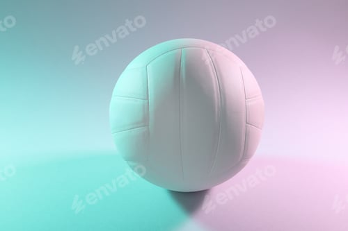 Preview: One white volleyball ball on light background