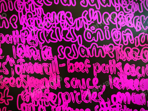 Preview: Hot pink neon color restaurant wall