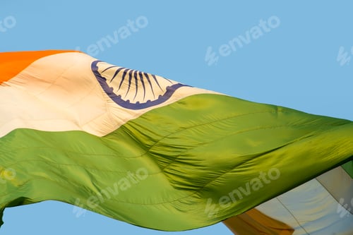 Preview: Close-up shot of wavy Indian flag