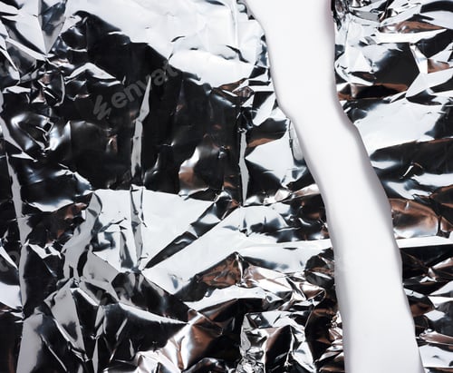 Preview: Crumpled gray foil sheet for food packaging, full frame