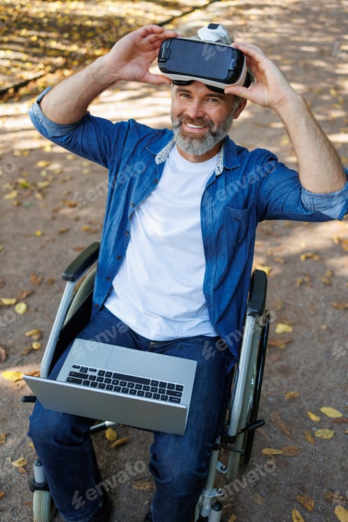Preview: Harmonizing Nature and Innovation: Disabled Person Explores AR Landscape in Park