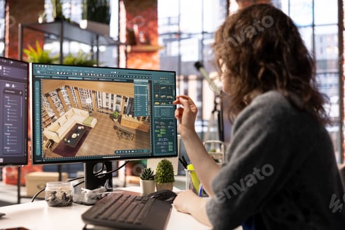 Preview: Home design professional uses architectural software to develop a floor plan