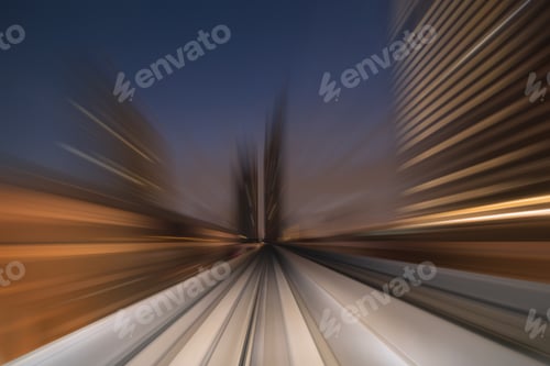 Preview: Train view on railway in transportation. Station terminal