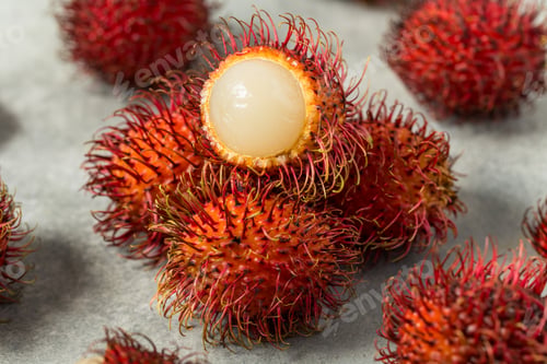 Preview: Organic Raw Red Thai Rambutan Tropical Fruit