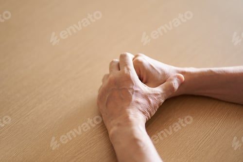 Preview: Hands of anxious elderly people