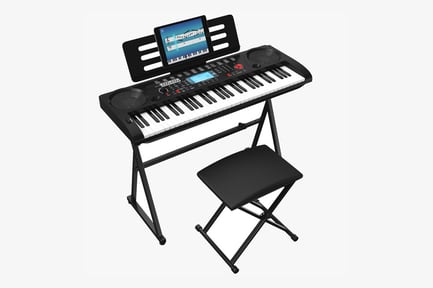 Preview: Electronic Piano Keyboard Synthesizer with Stand and Stool