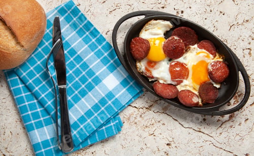 Preview: Turkish Egg with Sausage - Turkish Sucuk