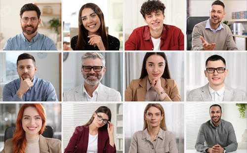 Preview: Collage with photos of different men and women