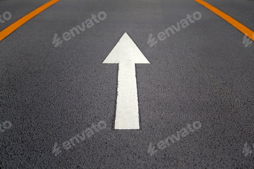 Preview: Sign for direction on asphalt