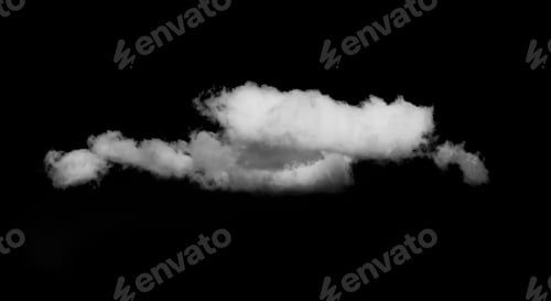 Preview: White Fluffy Cloud Against Dramatic Black Background