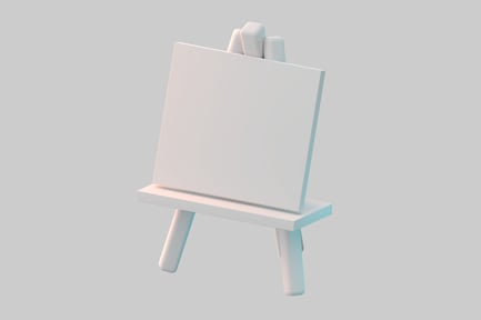 Preview: Minimalist wooden easel and canvas