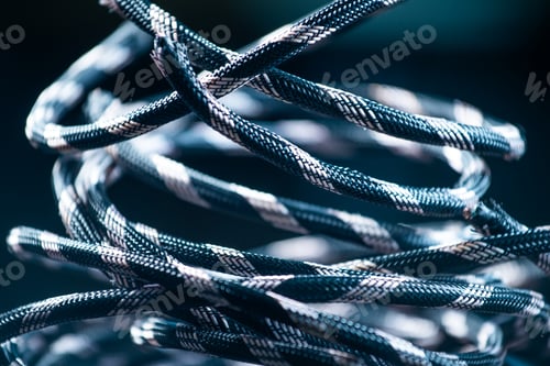 Preview: Close-up of a skein of gray rope lies on the floor