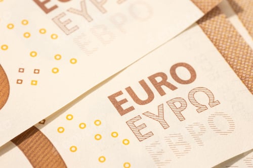 Preview: Macro shot of a fifty Euro banknotes