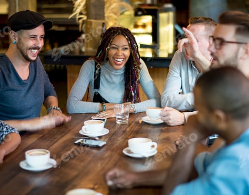 Preview: Diverse People Hang Out Coffee Cafe Friendship