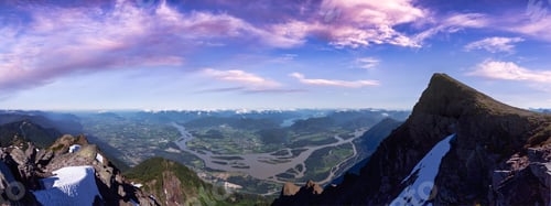 Preview: Panoramic View of Fraser Valley from top of Mountain, Cheam Peak