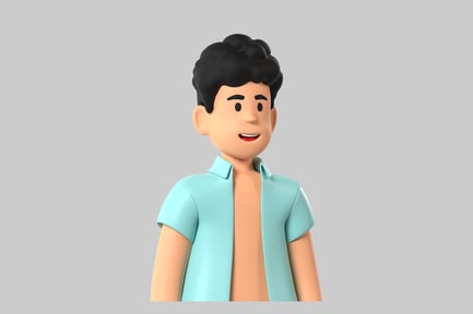 Preview: Cartoon man casual style shirt