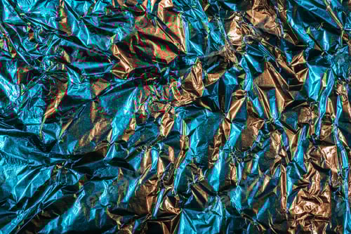 Preview: Abstract Metallic Foil with Blue and Copper Tones