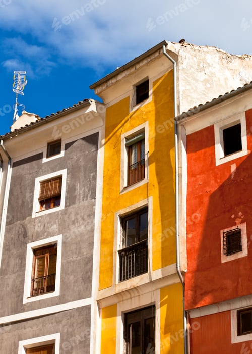 Preview: Old color houses facades