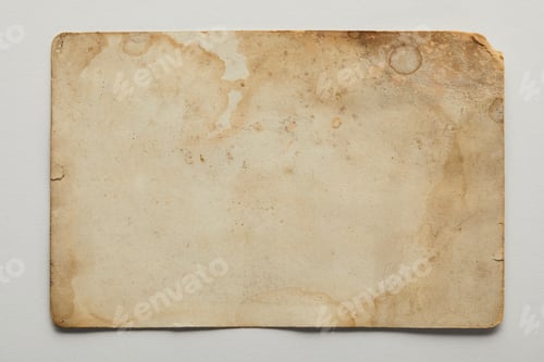 Preview: top view of vintage dirty beige paper on grey background